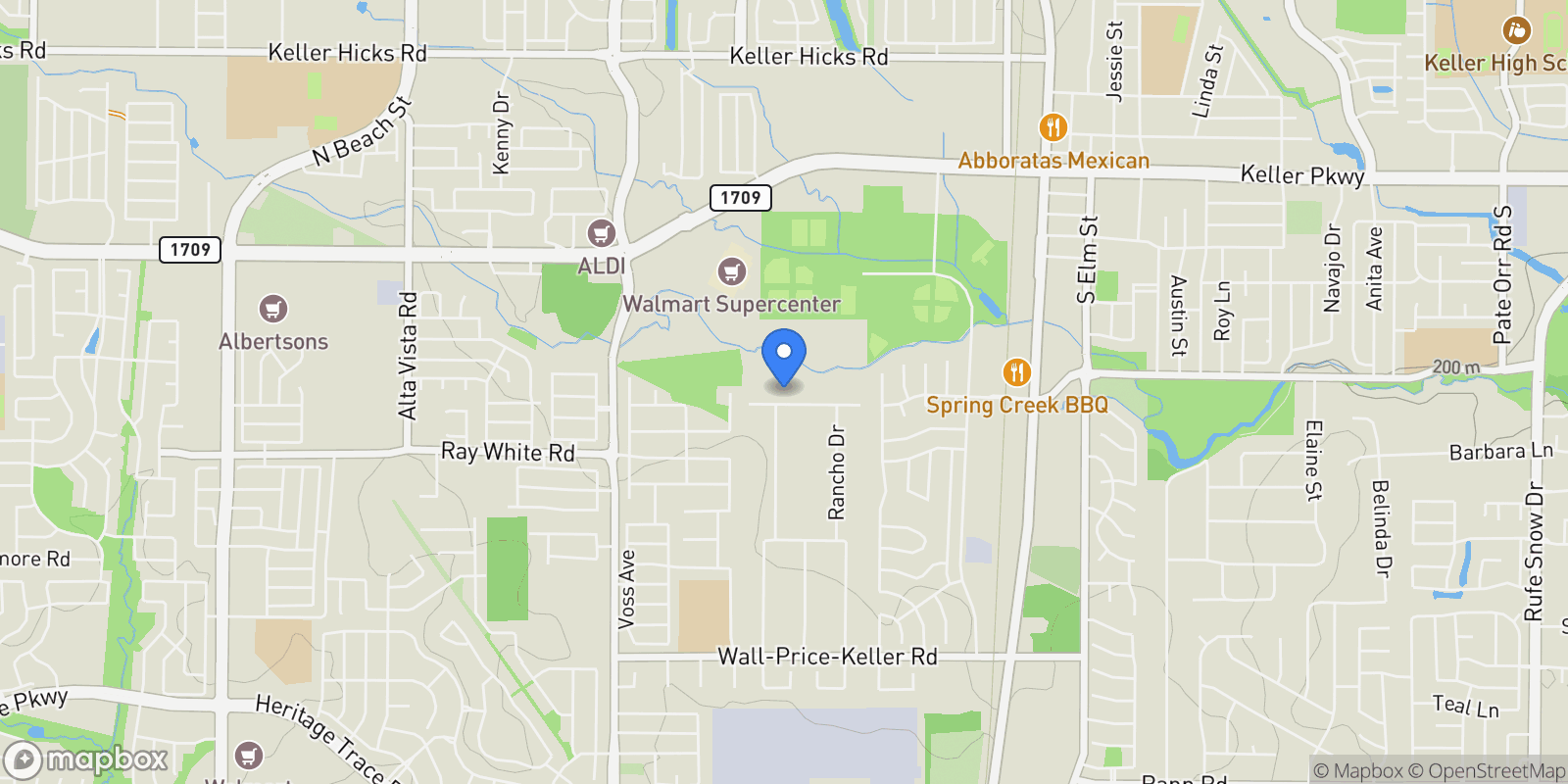 Map showing 51 Stage Coach Road, Fort Worth, Texas, United States.