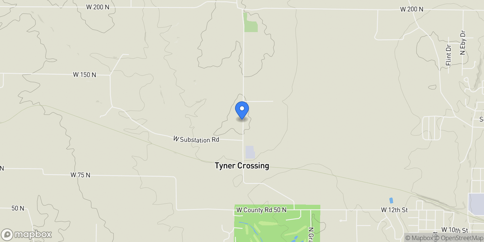 Map showing 1145 N County Road 200 W, Connersville, IN 47331, Connersville, Indiana, United States.