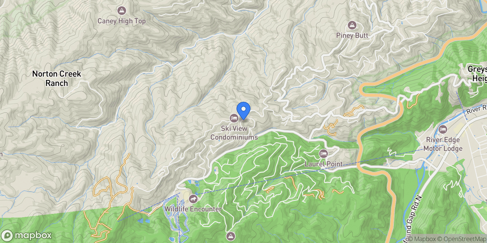 Map showing 1025 Lower Alpine Way, Gatlinburg, TN 37738, Gatlinburg, Tennessee, United States.
