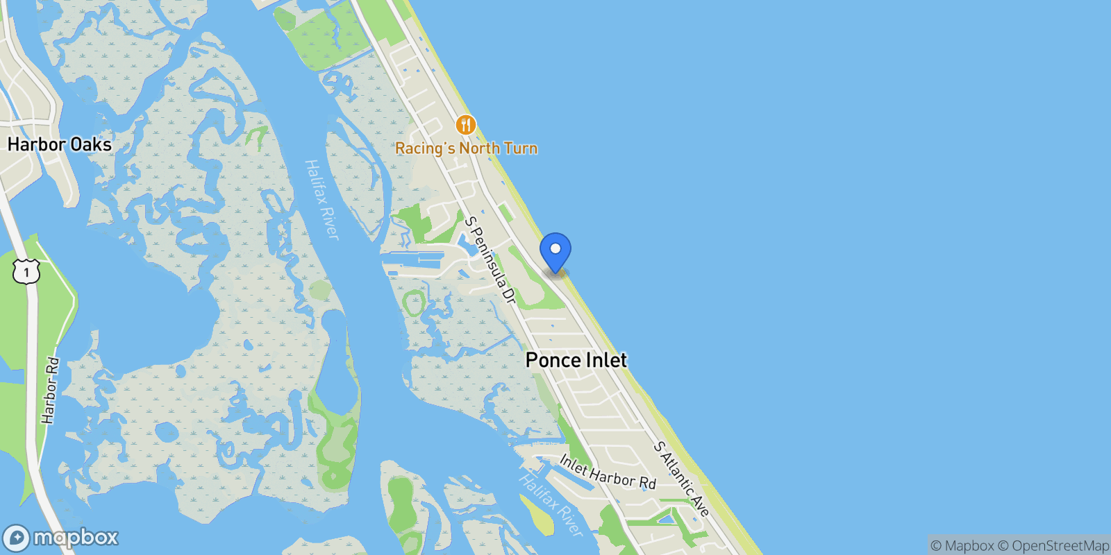 Map showing 4651 S Atlantic Avenue, Port Orange, Florida, United States.