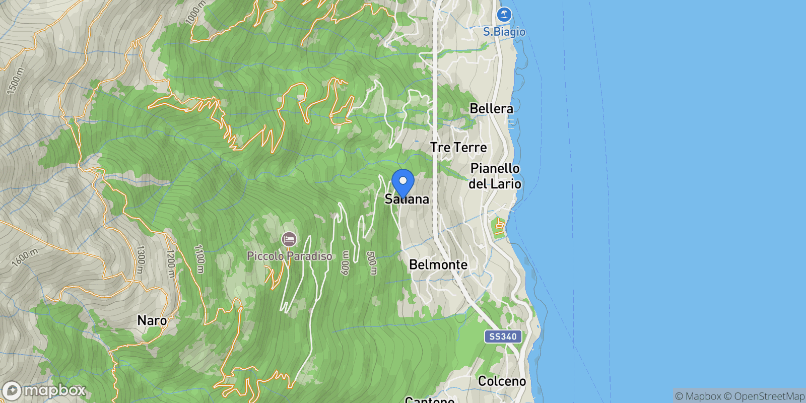 Map showing 22010 Pianello del Lario CO, Italy, Saliana, Lombardy, Italy.