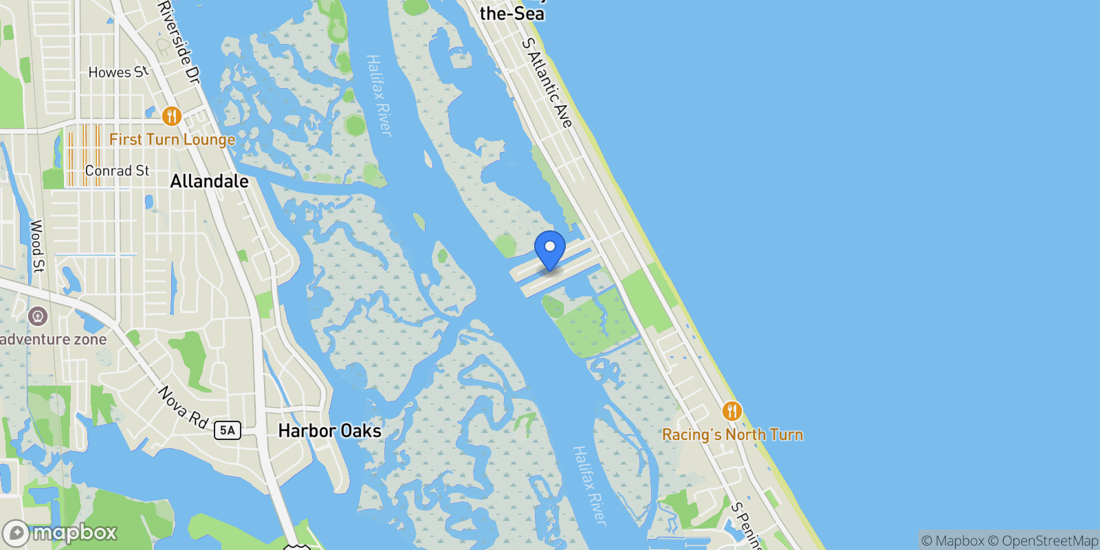 Map showing 124 Anchor Drive, Port Orange, Florida, United States.