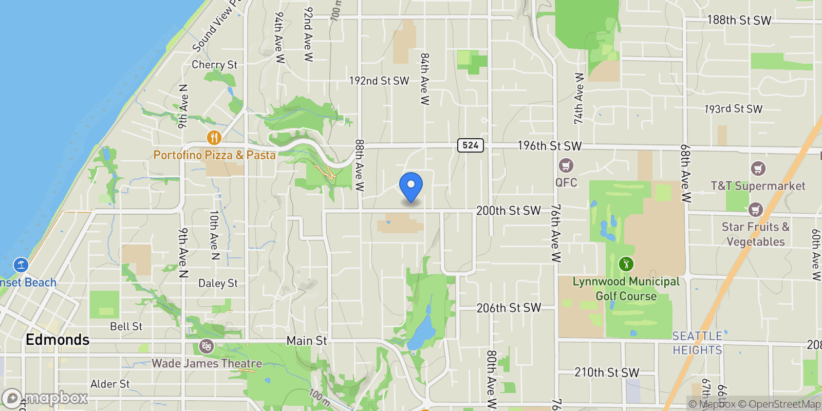 Map showing 8427 200th Street SW, Edmonds, WA 98026, Edmonds, Washington, United States.