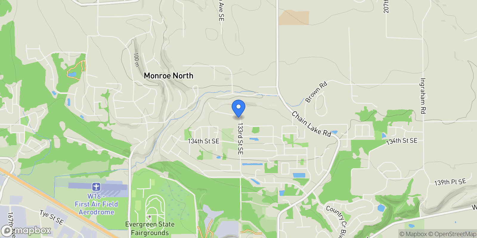 Map showing 136 XX 191st Avenue, Monroe, WA 98272, Monroe, WA, United States.