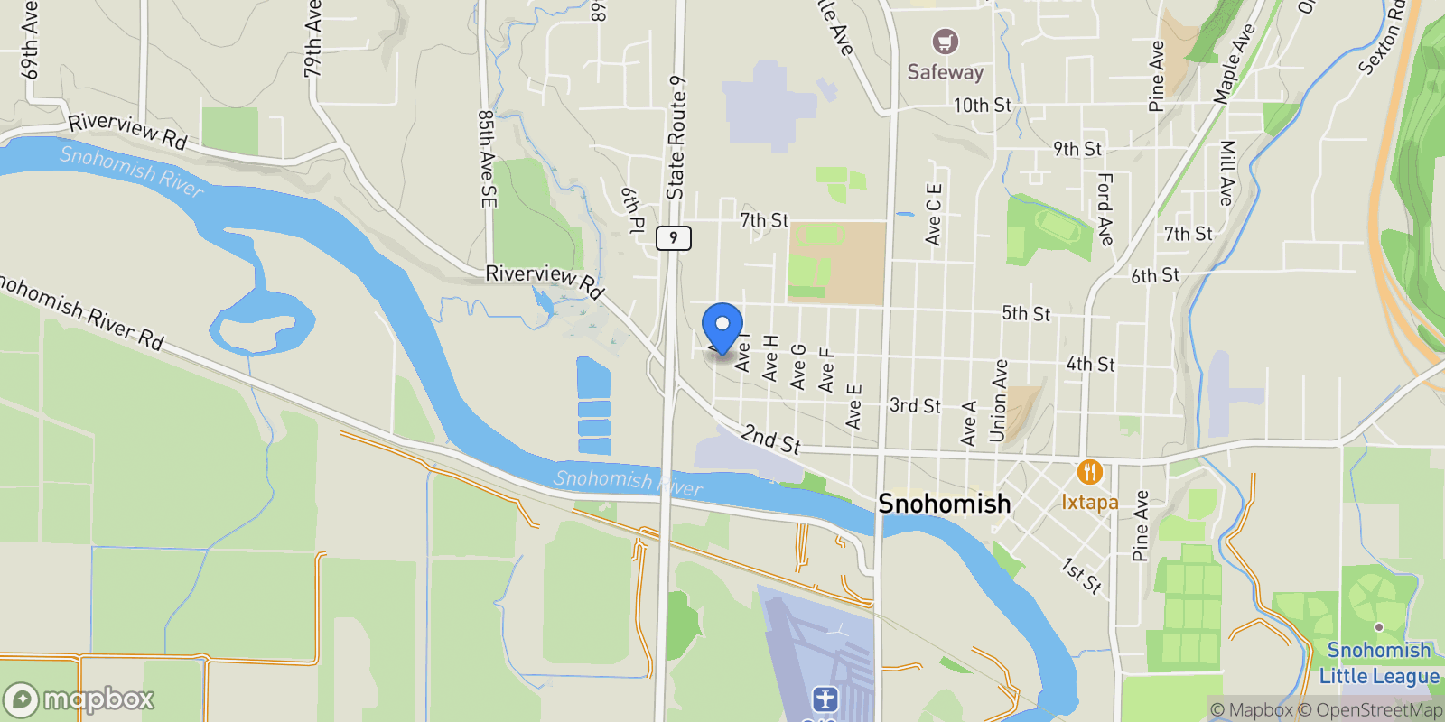 Map showing 325 J Avenue #Unit A, Snohomish, WA 98290, Snohomish, Washington, United States.