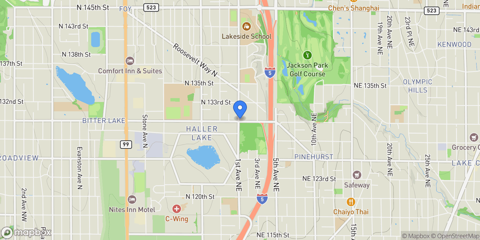 Map showing 0 NE 130th St Light Rail Assemblage, Seattle, WA 98125, Seattle, Washington, United States.