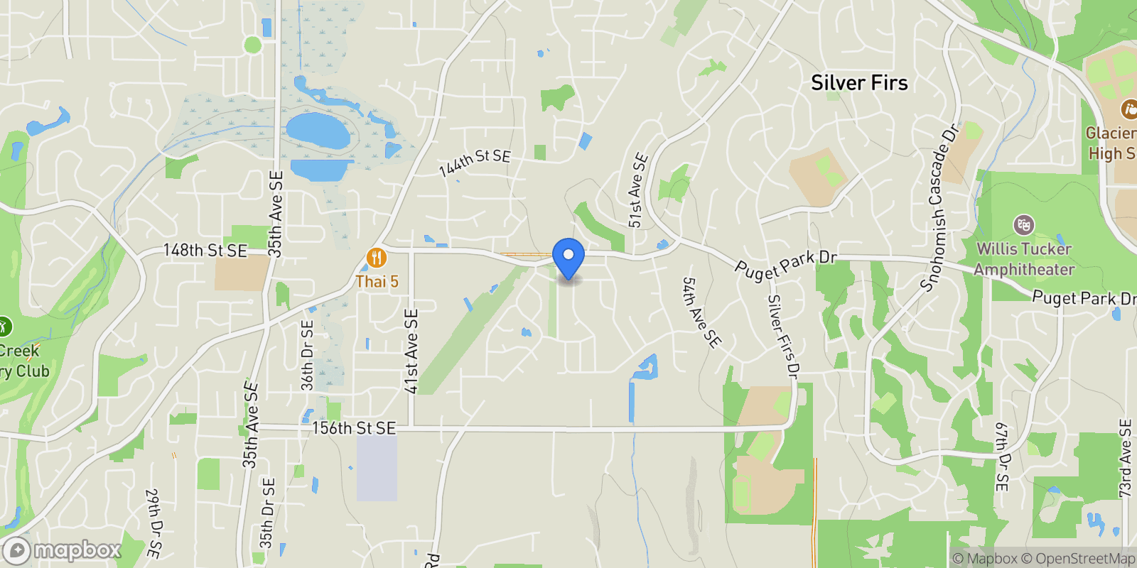 Map showing 14912 48th Avenue SE, Everett, WA 98208, Everett, Washington, United States.