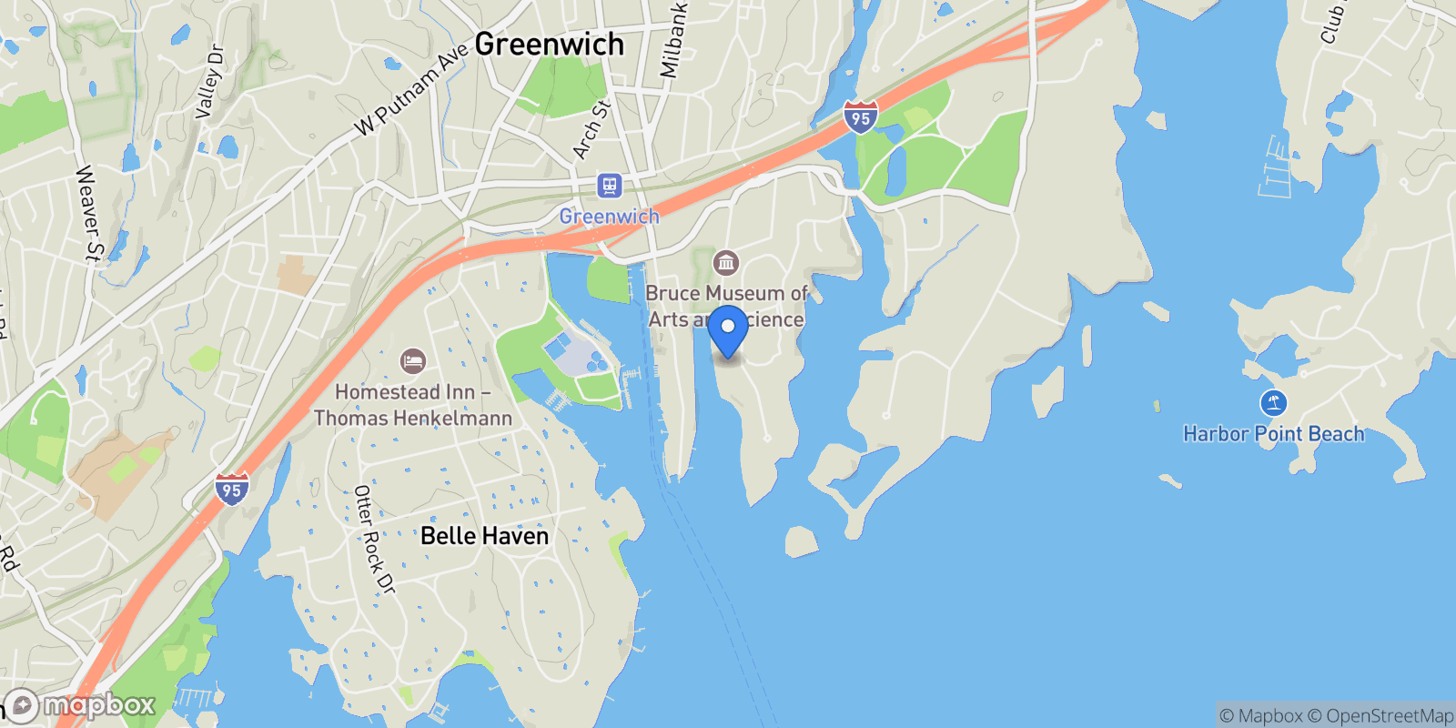 Map showing 2 Vista Drive, Greenwich, CT, 06830, USA, Greenwich, Connecticut, United States.