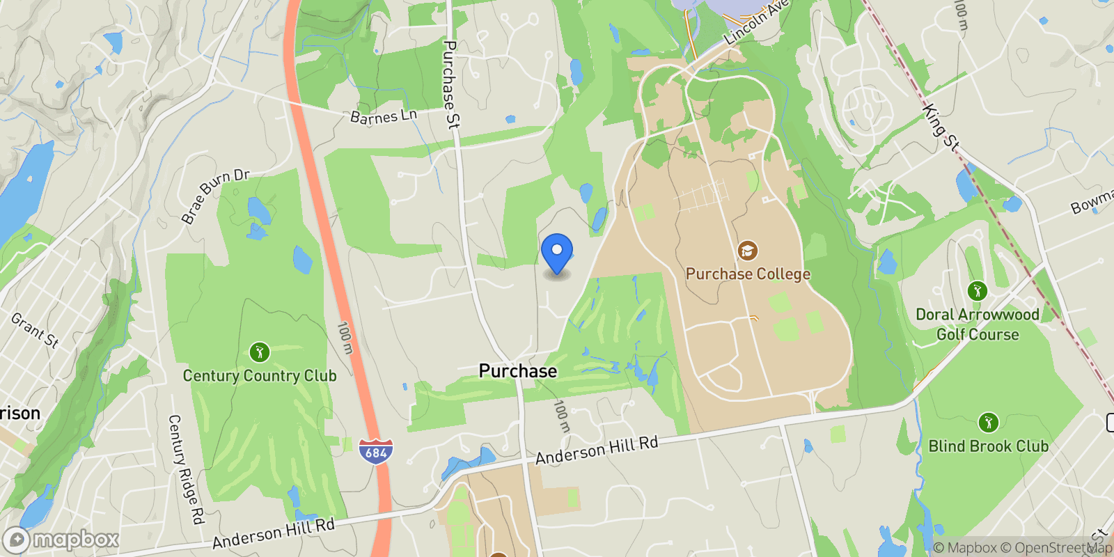 Map showing 21 Dorann Road, Purchase, NY, 10577, USA, Harrison, New York, United States.