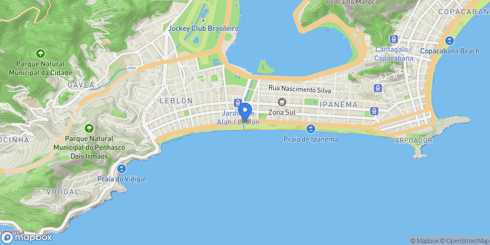 Map showing Vieira Souto 572, RJ, Rio de Janeiro, State of Rio de Janeiro, Brazil.