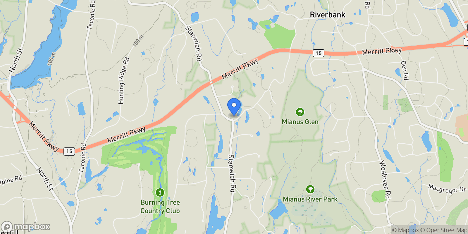 Map showing 411 Stanwich, Greenwich, CT, 06830, USA, Greenwich, Connecticut, United States.