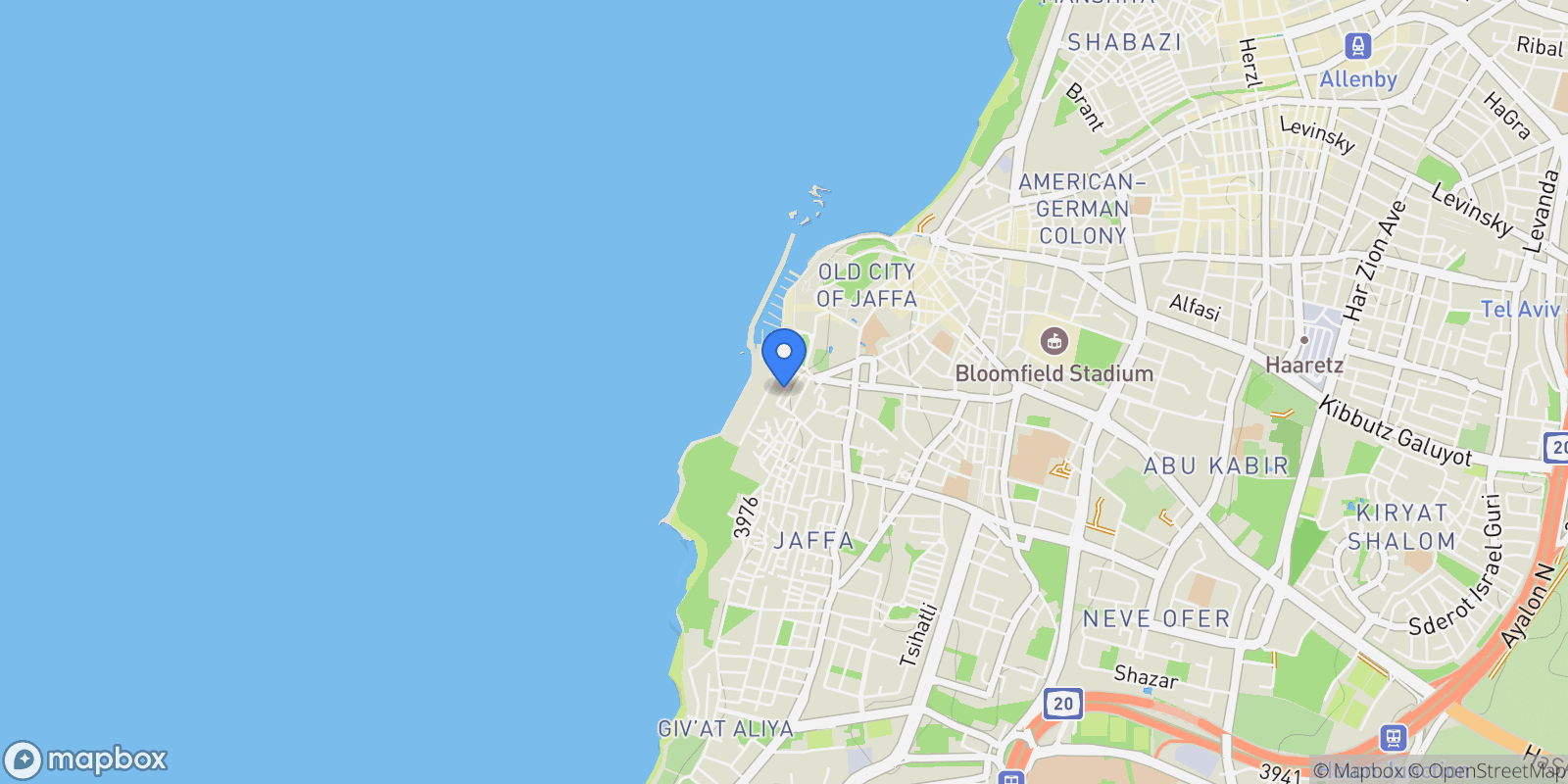 Map showing HaTsedef St, Tel Aviv-Yafo, Israel, Tel Aviv-Yafo, Tel Aviv District, Israel.
