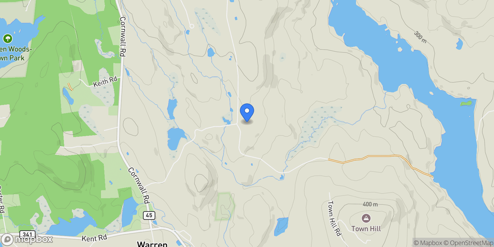 Map showing 102 Melius Road, Warren, CT, 06754, USA, Warren, Connecticut, United States.