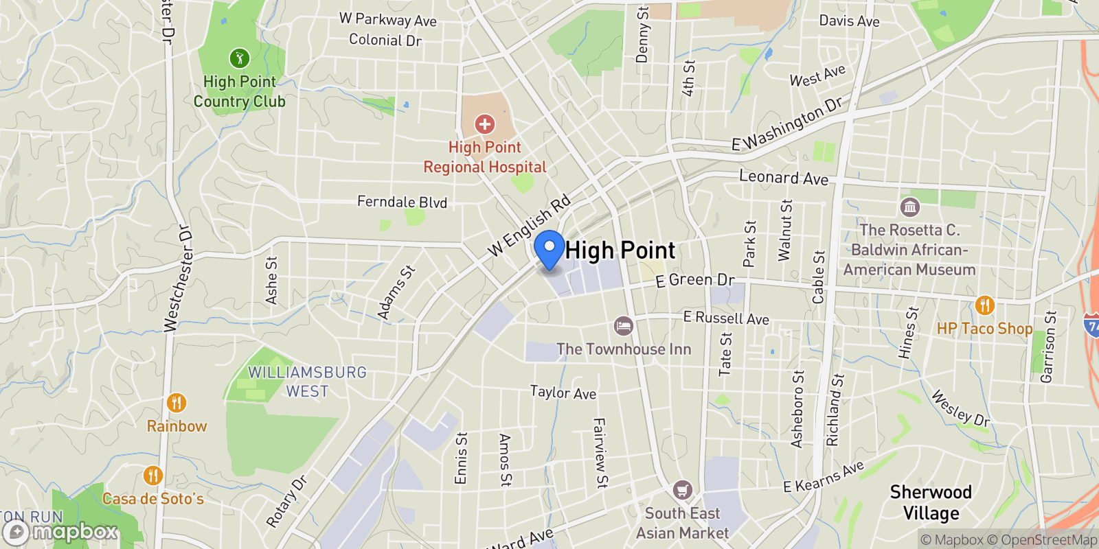 Map showing 317 W High Avenue 15-A, High Point, North Carolina, United States.