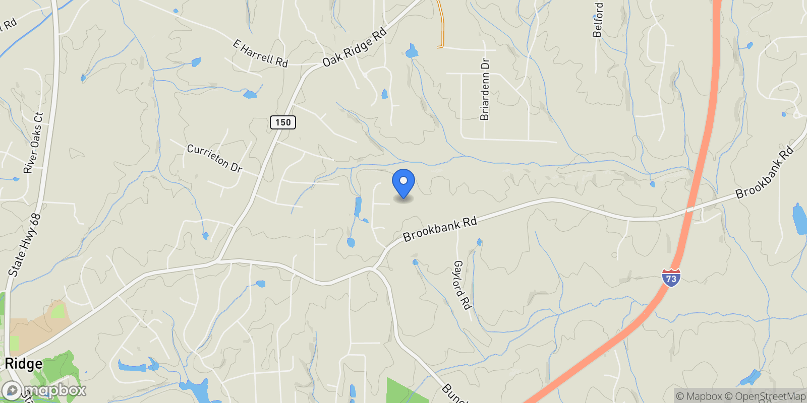 Map showing 7792 Polar Drive, Oak Ridge, North Carolina, United States.
