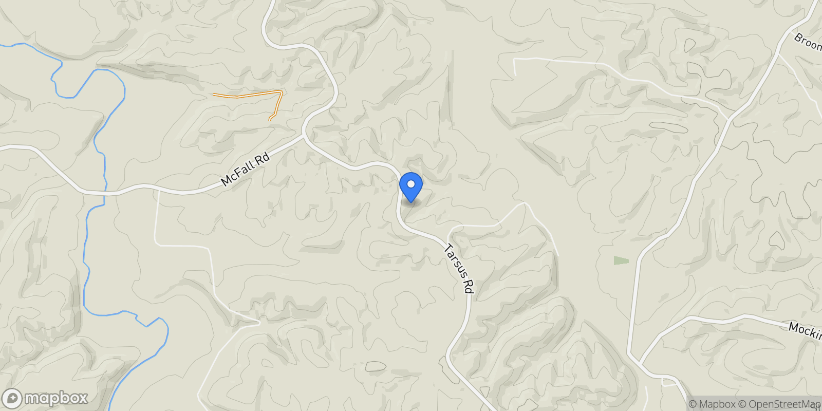 Map showing 4455 Tarsus Rd, Palmyra, Tennessee, United States.