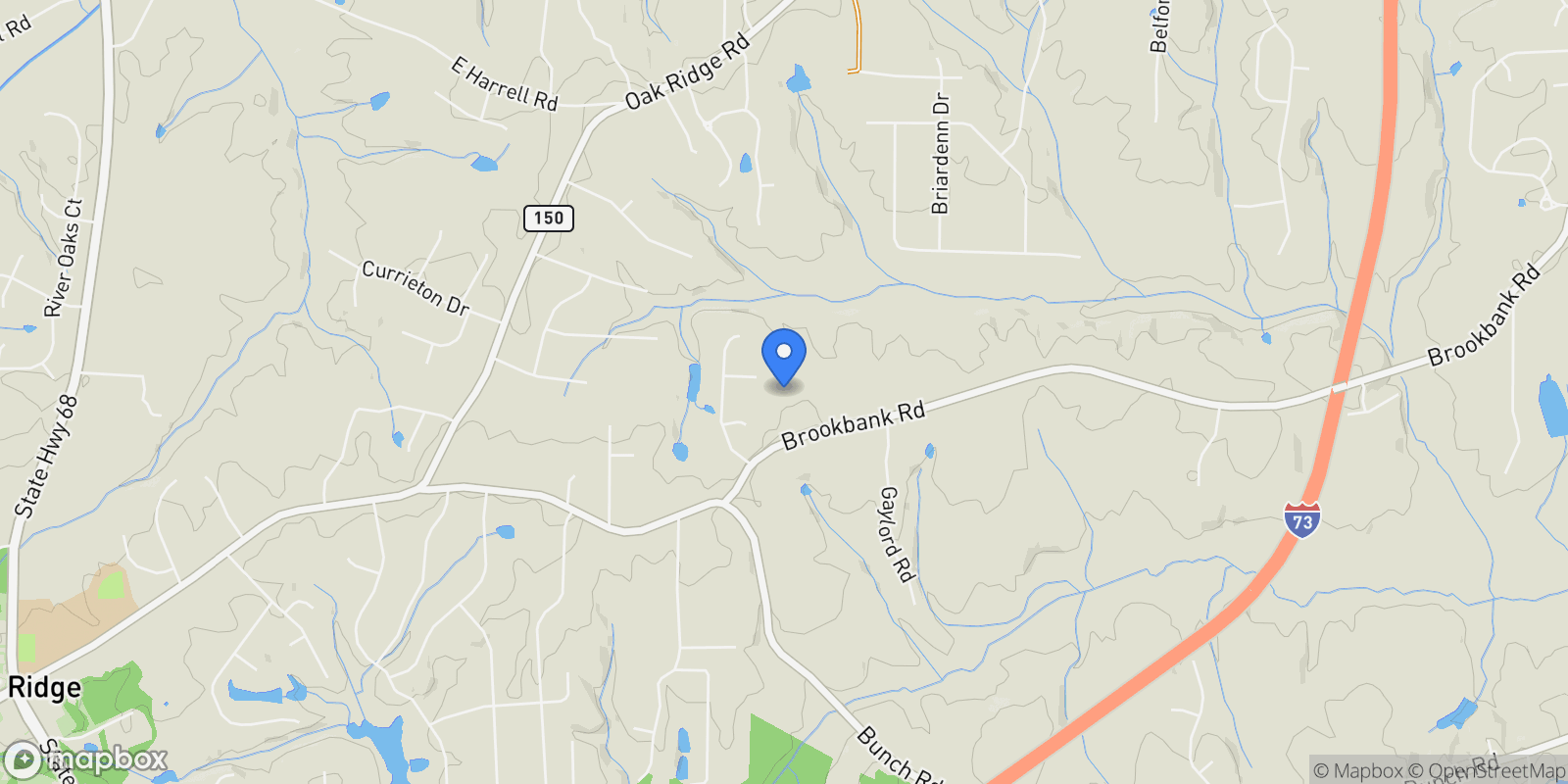 Map showing 6806 Brennan Way, Oak Ridge, North Carolina, United States.