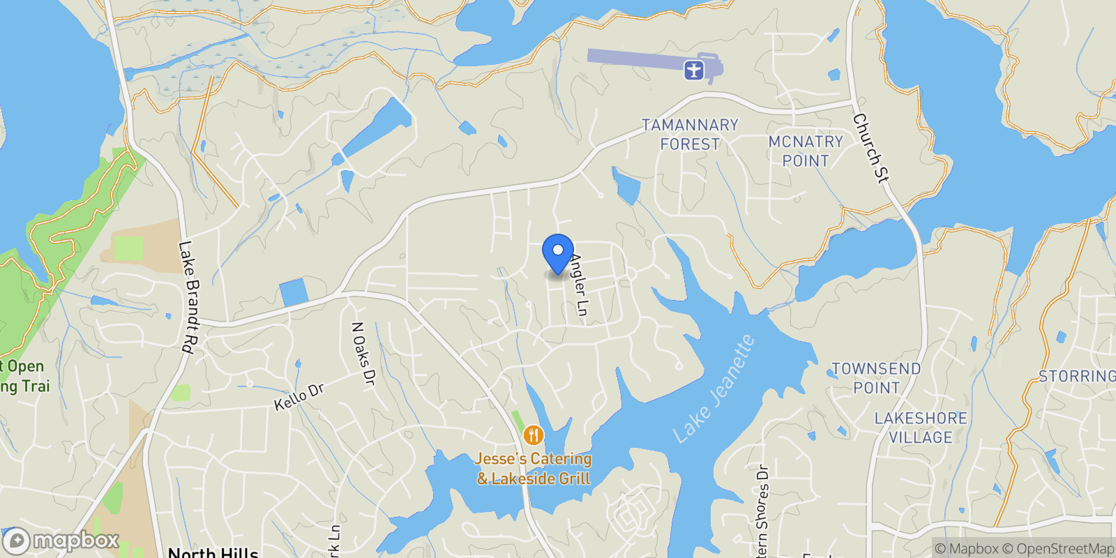 Map showing 5103 Bodie Lane, Greensboro, North Carolina, United States.