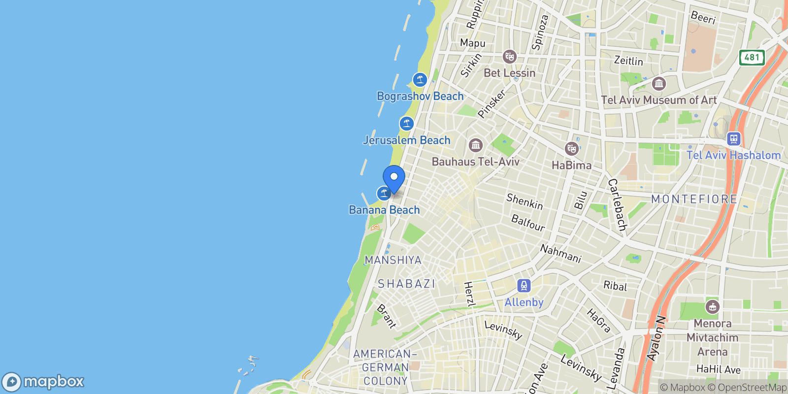 Map showing Retsif Herbert Samuel St 10, Tel Aviv-Yafo, Israel, Tel Aviv-Yafo, Tel Aviv District, Israel.