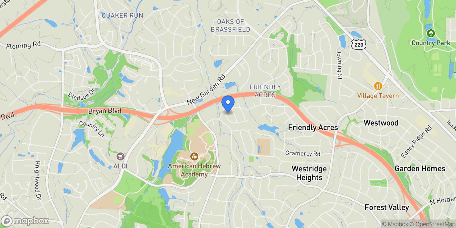 Map showing 4208 Bitternut Trail, Greensboro, North Carolina, United States.