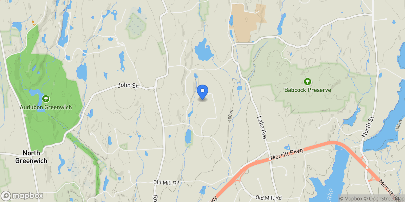 Map showing 33 Highland Farm Road, Greenwich, CT, 06831, USA, Greenwich, Connecticut, United States.