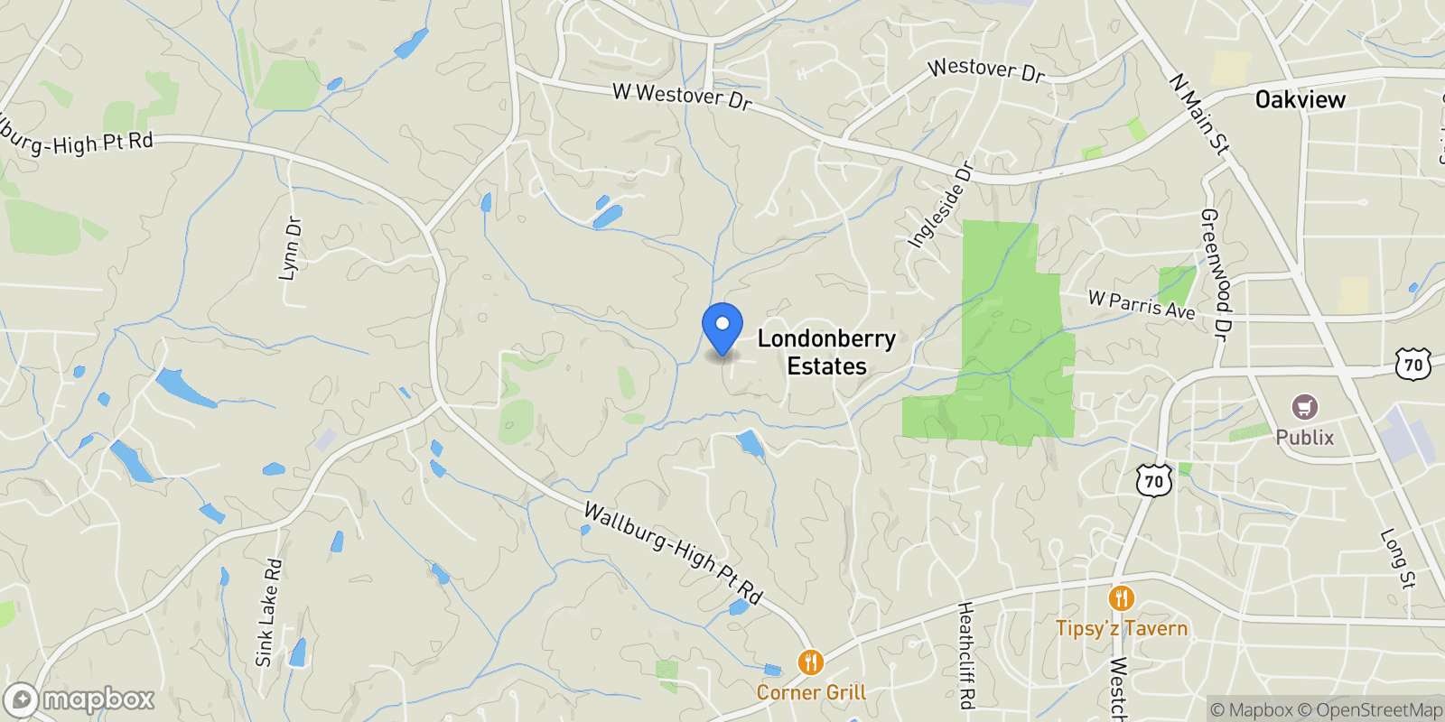 Map showing 1503 Davidson Road, High Point, North Carolina, United States.