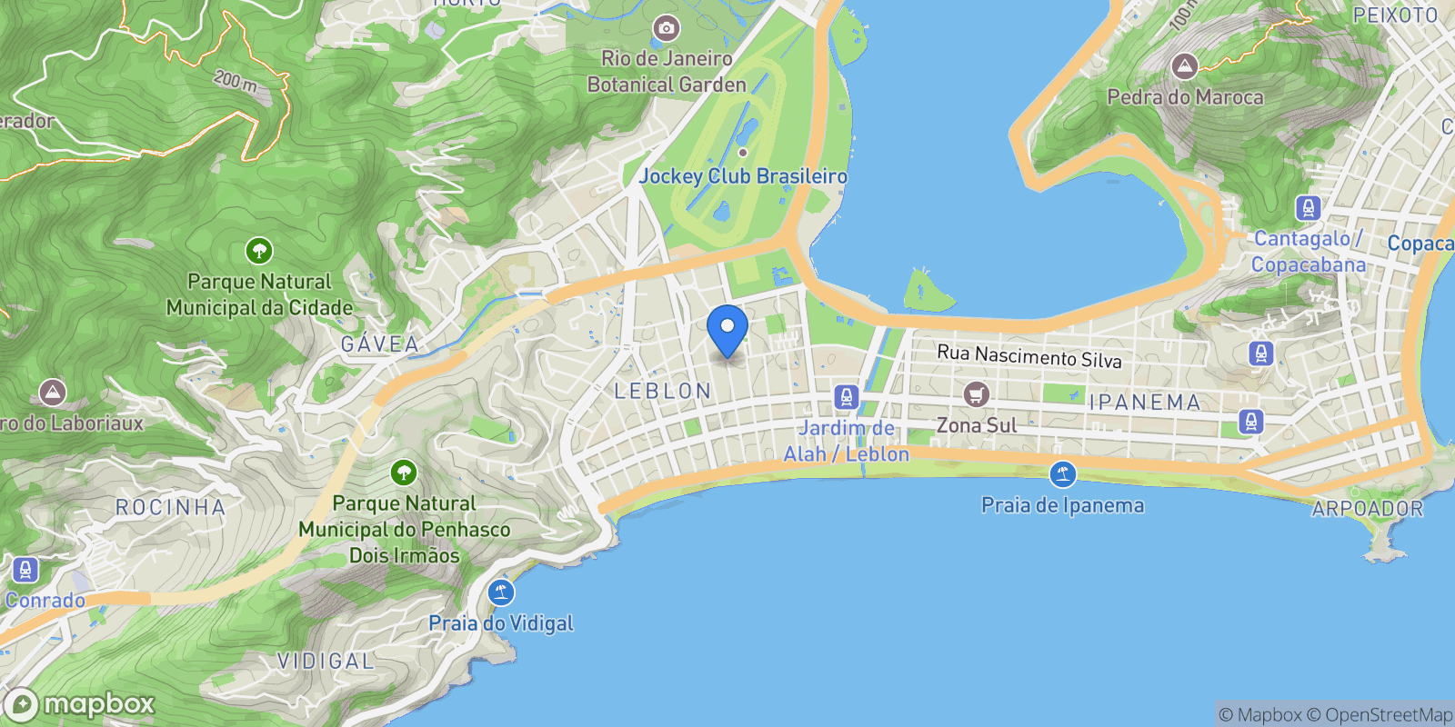Map showing José Linhares 125, RJ, Rio de Janeiro, State of Rio de Janeiro, Brazil.