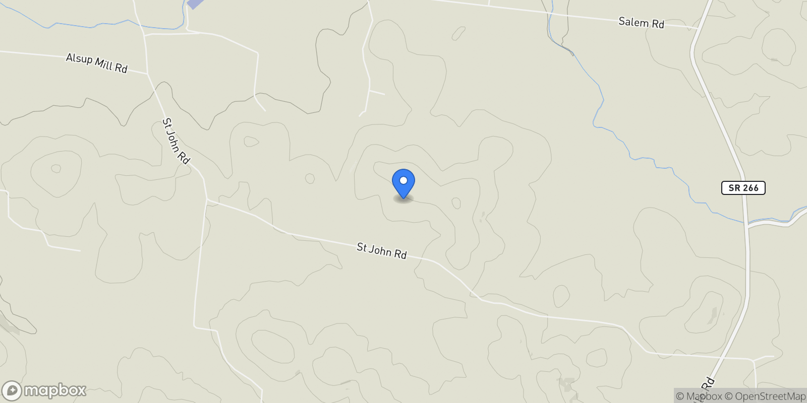 Map showing 1785 St John Rd, Lascassas, Tennessee, United States.