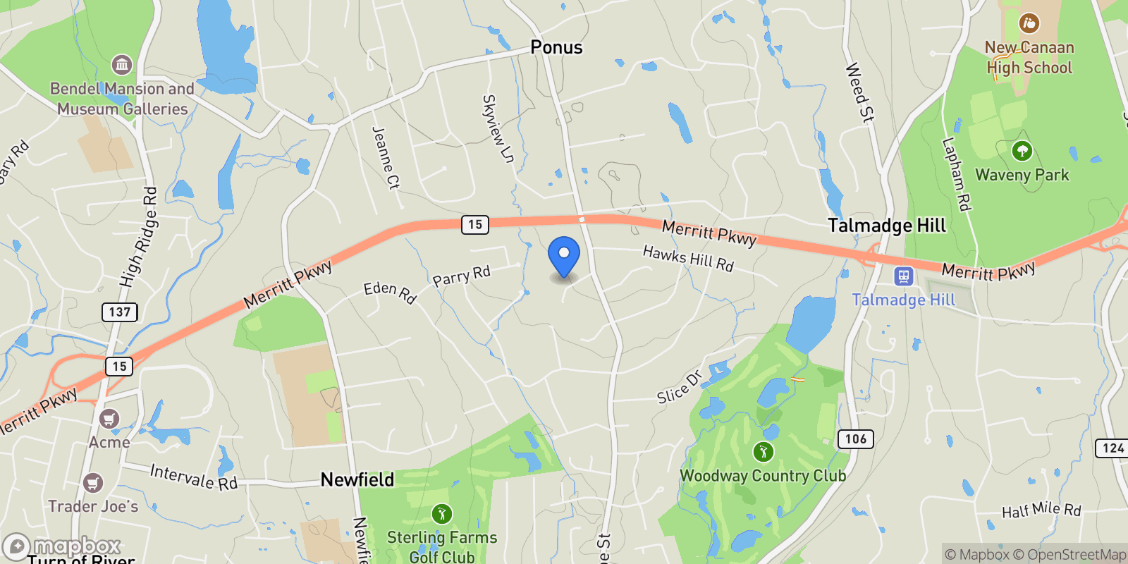 Map showing 39 Running Brook Lane, New Canaan, CT, 06840, USA, New Canaan, Connecticut, United States.