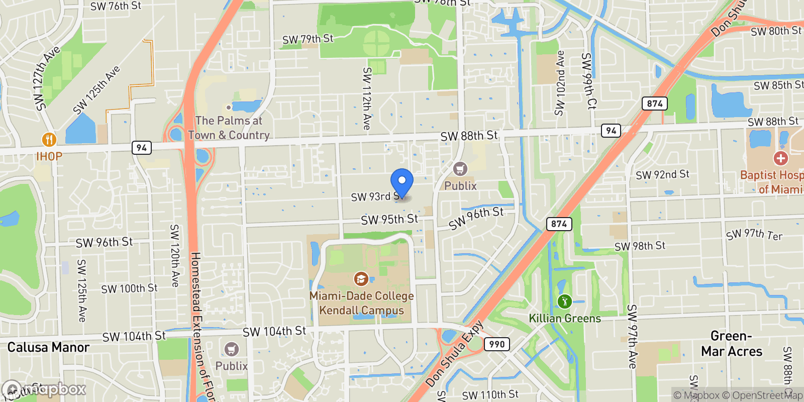 Map showing tbd SW 93RD STREET, MIAMI, FL 33176, Miami, Florida, United States.