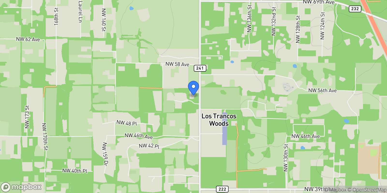 Map showing 14408 NW 50TH PLACE, ALACHUA, FL 32615, Alachua, Florida, United States.