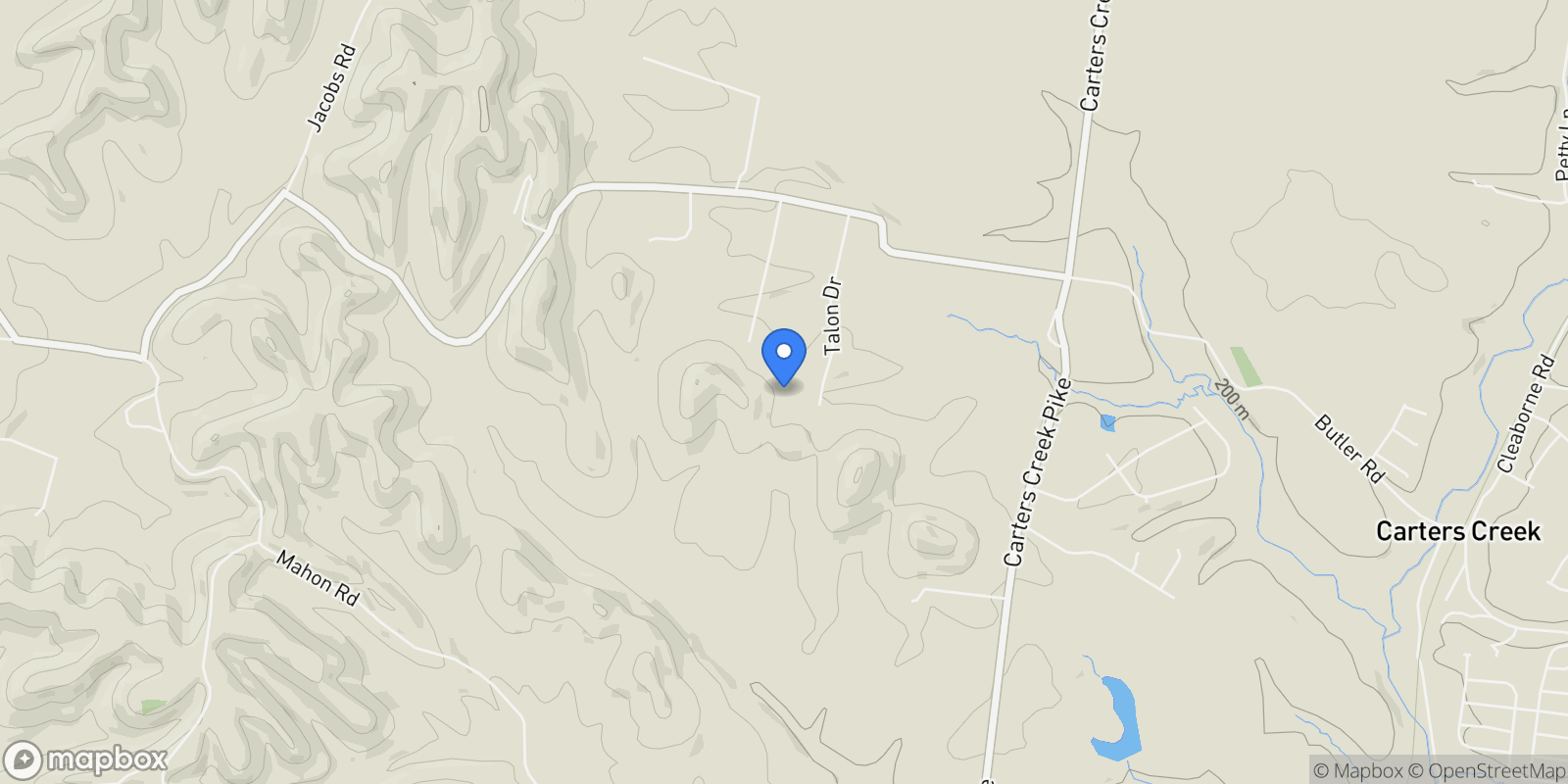 Map showing 1074 Talon Dr, Columbia, Tennessee, United States.
