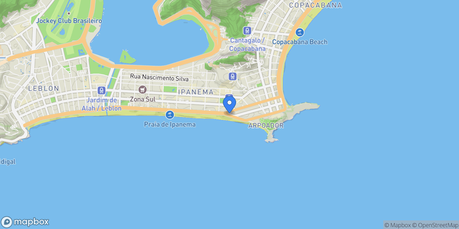 Map showing Vieira Souto 564, RJ, Rio de Janeiro, State of Rio de Janeiro, Brazil.