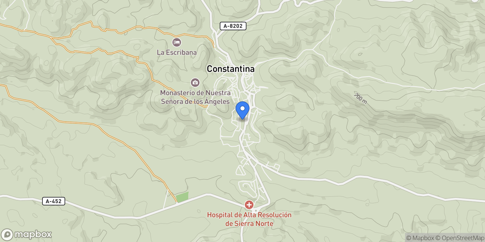 Map showing 41450 Constantina, Seville, Spain, Constantina, Andalusia, Spain.