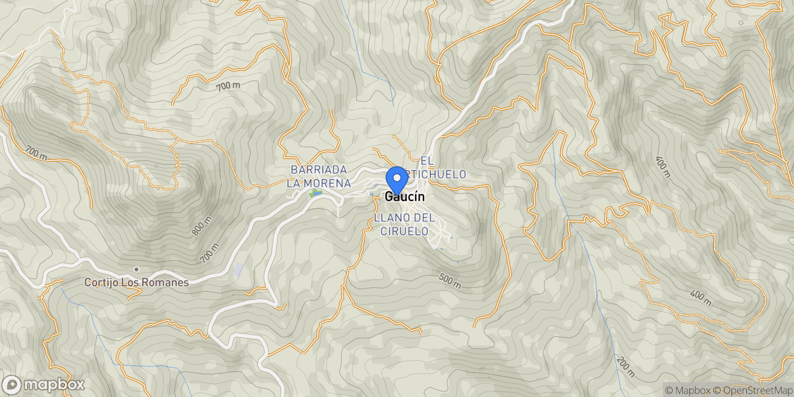 Map showing 29480 Gaucín, Málaga, Spain, Gaucin, Andalusia, Spain.