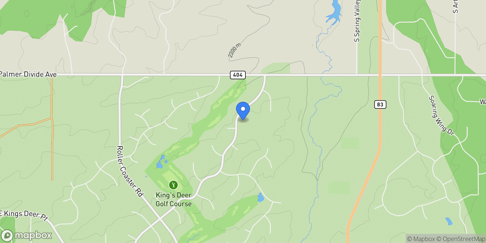 Map showing 20045 Royal Troon Drive, Monument, CO 80132, Monument, Colorado, United States.