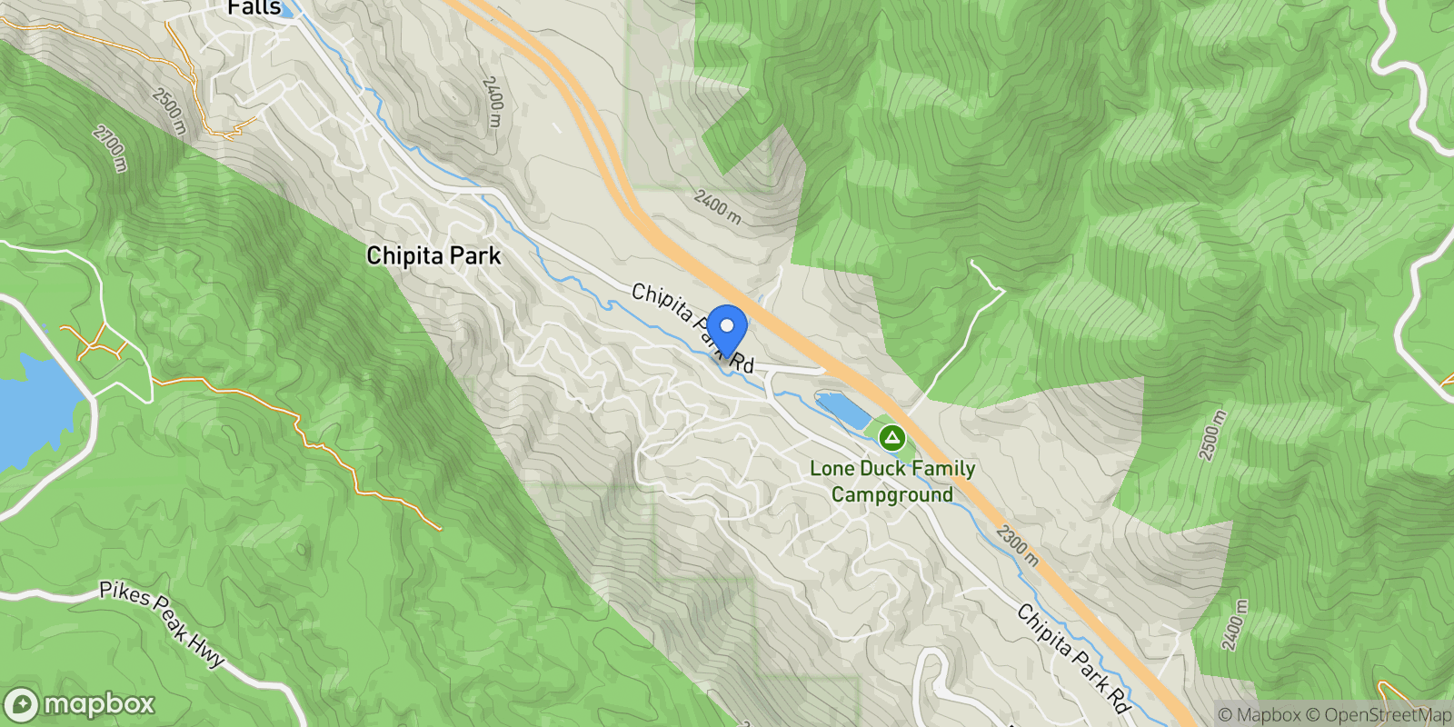 Map showing 9297 Chipita Park Road, Cascade, CO 80809, Cascade-Chipita Park, Colorado, United States.