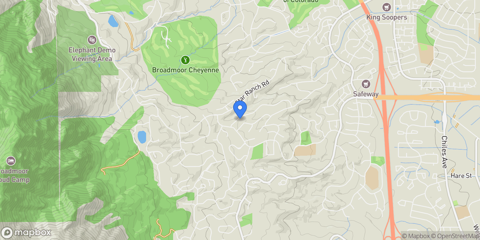Map showing 4935 Newstead Place, Colorado Springs, CO 80906, Colorado Springs, Colorado, United States.