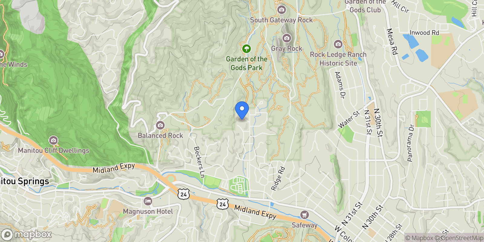 Map showing 3725 Saints Court, Colorado Springs, CO 80904, Colorado Springs, CO, United States.