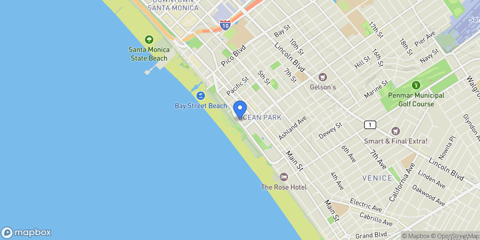 Map showing 120 N Hart Avenue, Santa Monica, California, United States.