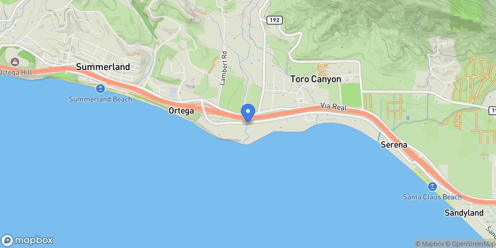 Map showing 2937 Padaro Lane, Carpinteria, California, United States.