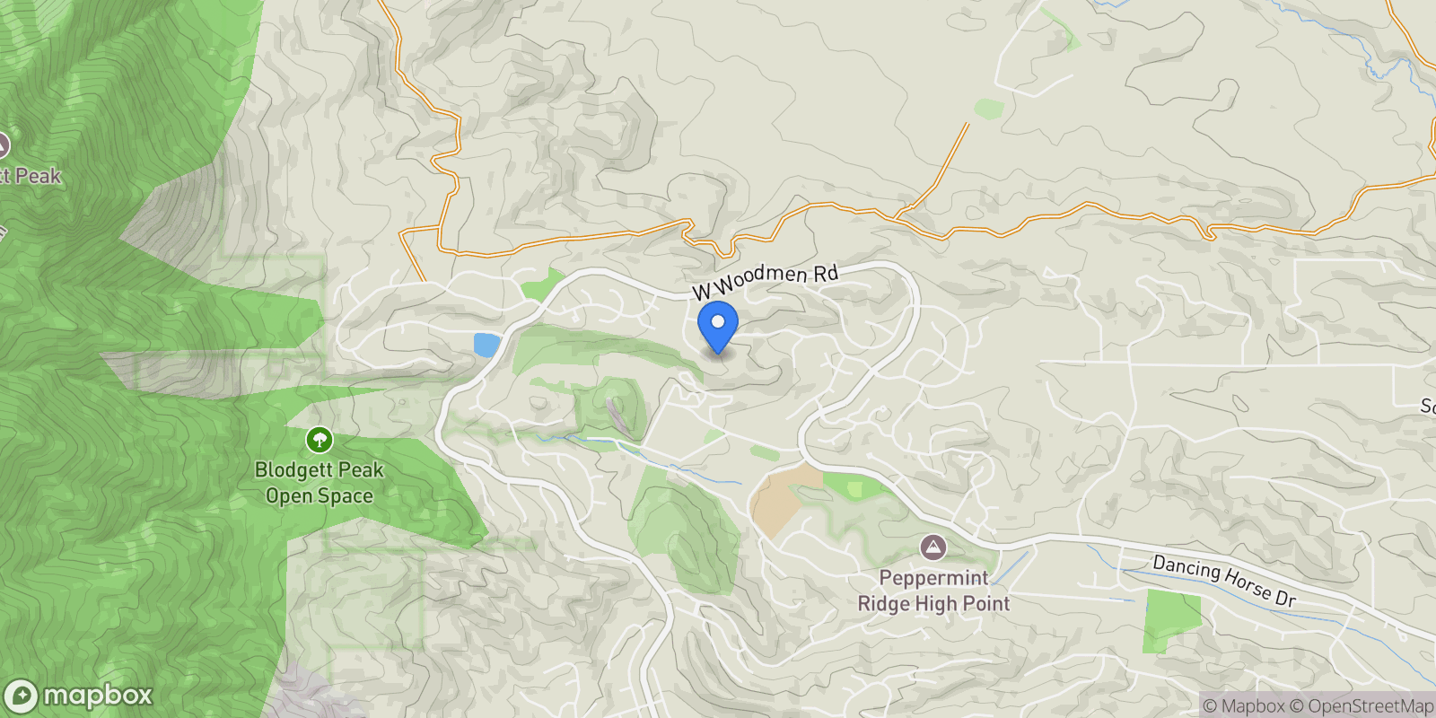 Map showing 8315 Bluffview Way, Colorado Springs, CO 80919, Colorado Springs, Colorado, United States.