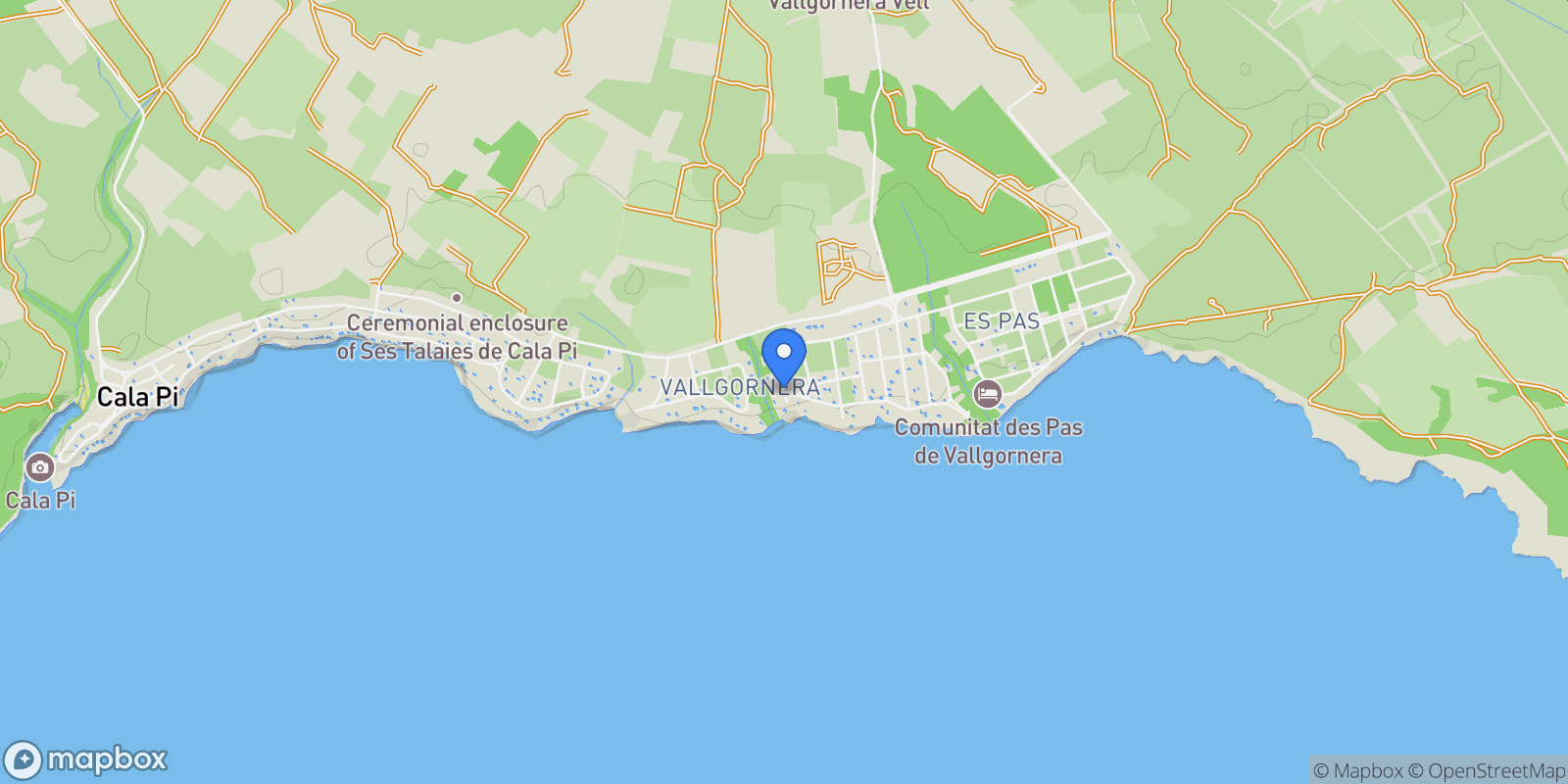 Map showing Calle de Granados, Mallorca, Llucmajor, Balearic Islands, Spain.
