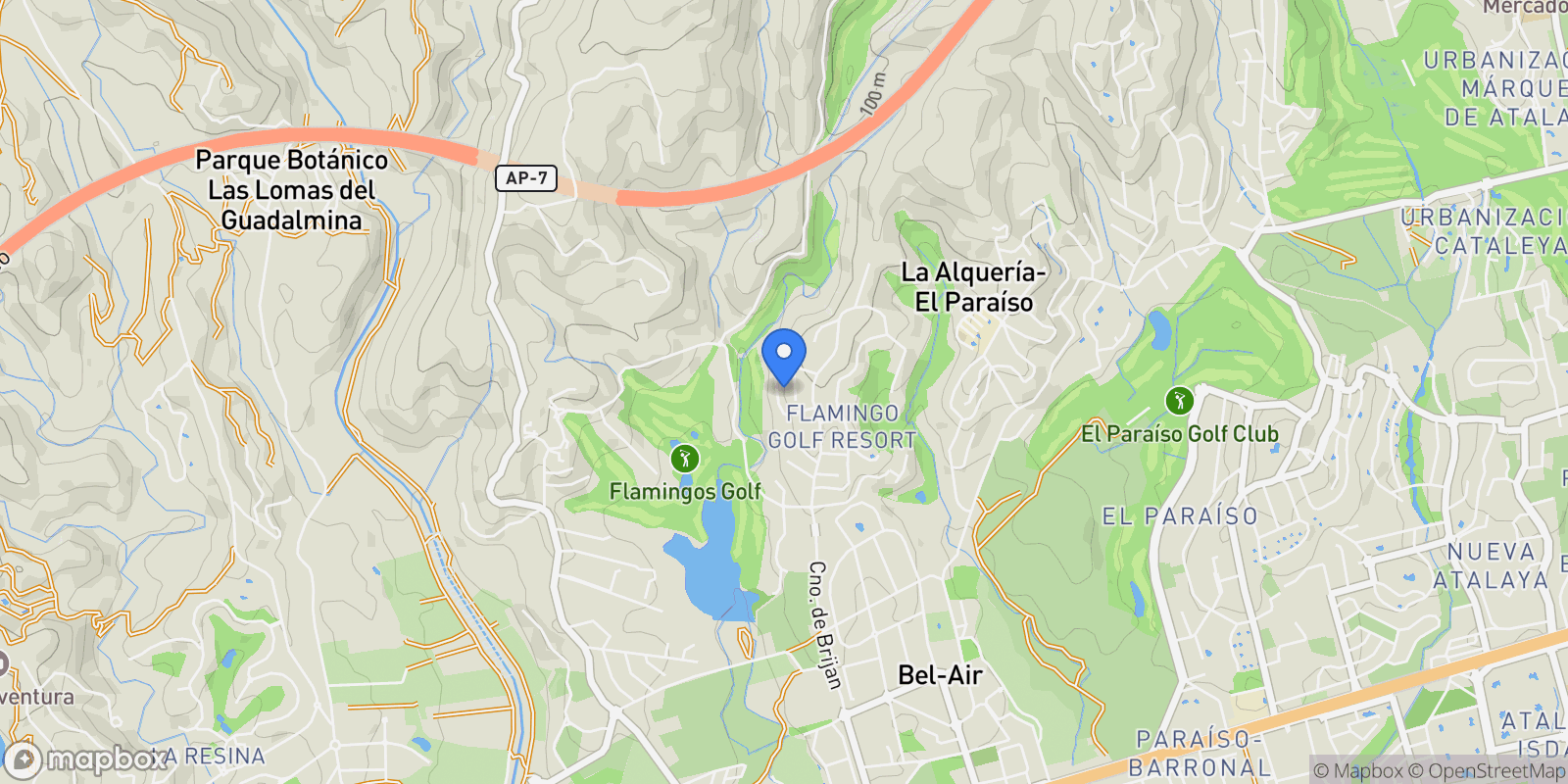 Map showing Benahavis, Andalusia, Spain.