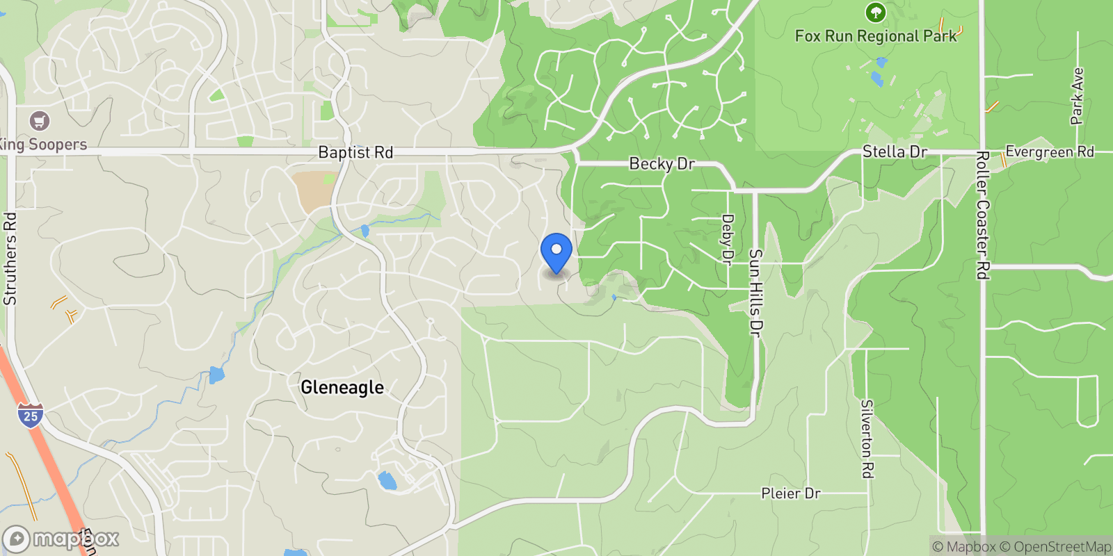 Map showing 15090 Ridgefield Lane, Colorado Springs, CO 80921, Colorado Springs, Colorado, United States.