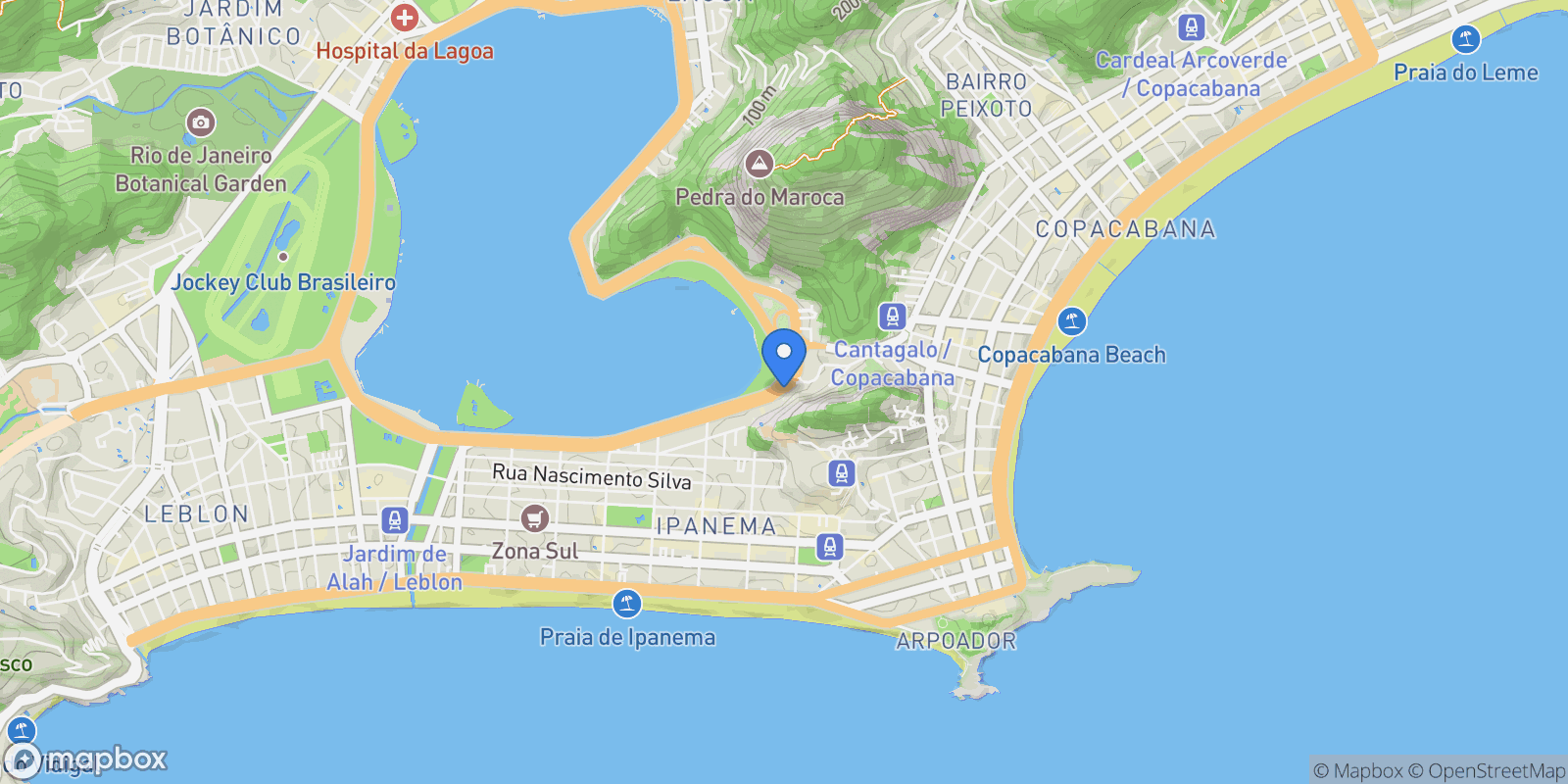 Map showing Epitácio Pessoa 698, RJ, Rio de Janeiro, State of Rio de Janeiro, Brazil.