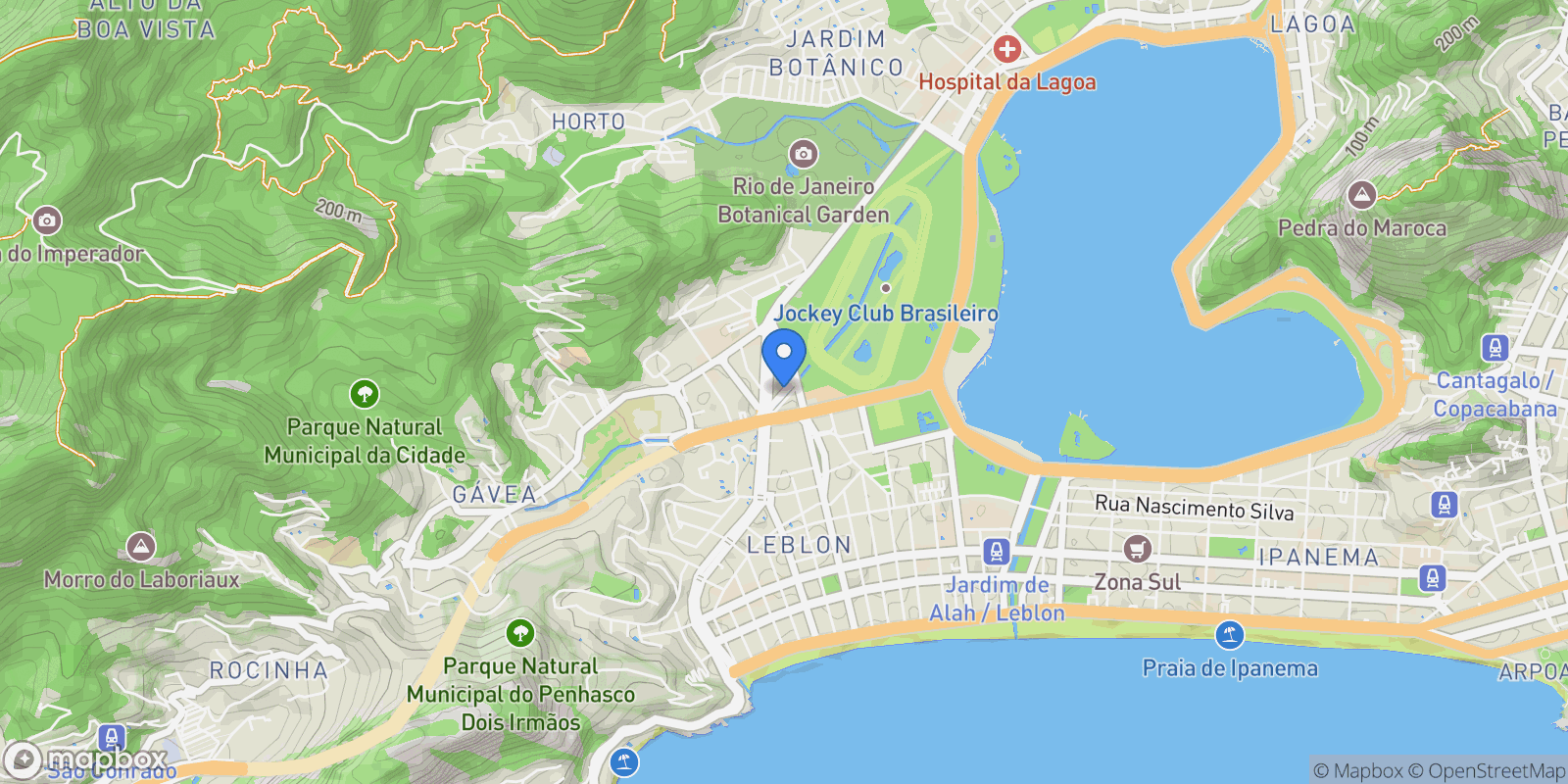 Map showing Visconde de Albuquerque 800, RJ, Rio de Janeiro, State of Rio de Janeiro, Brazil.