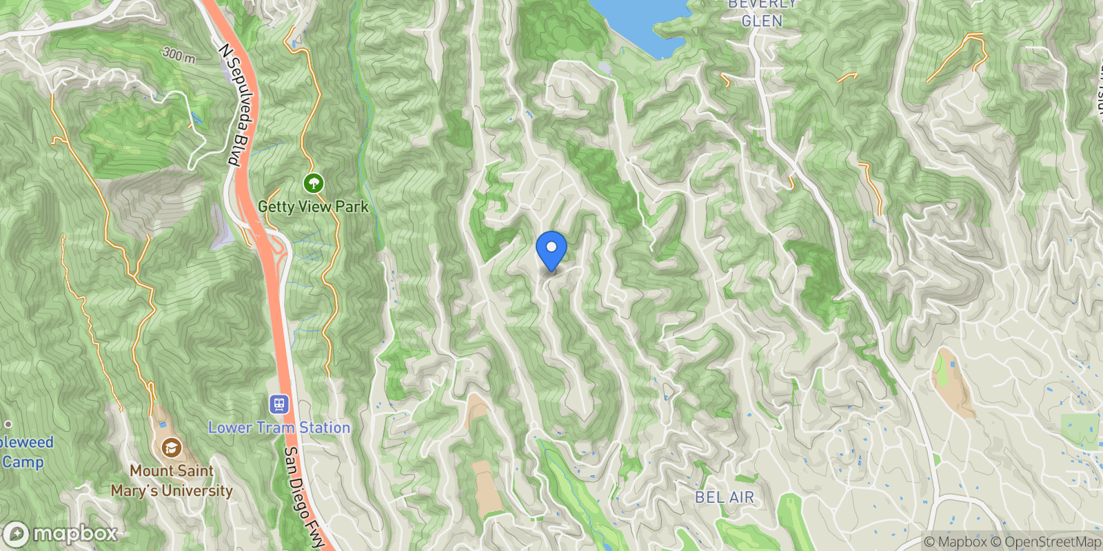 Map showing 1165 Somera Road, Los Angeles, California, United States.