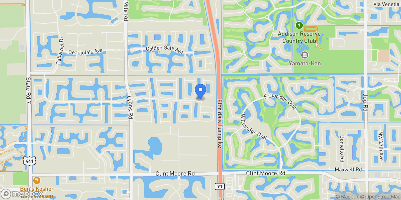 Map showing 17117 Teton River road, Boca Raton, Florida, United States.