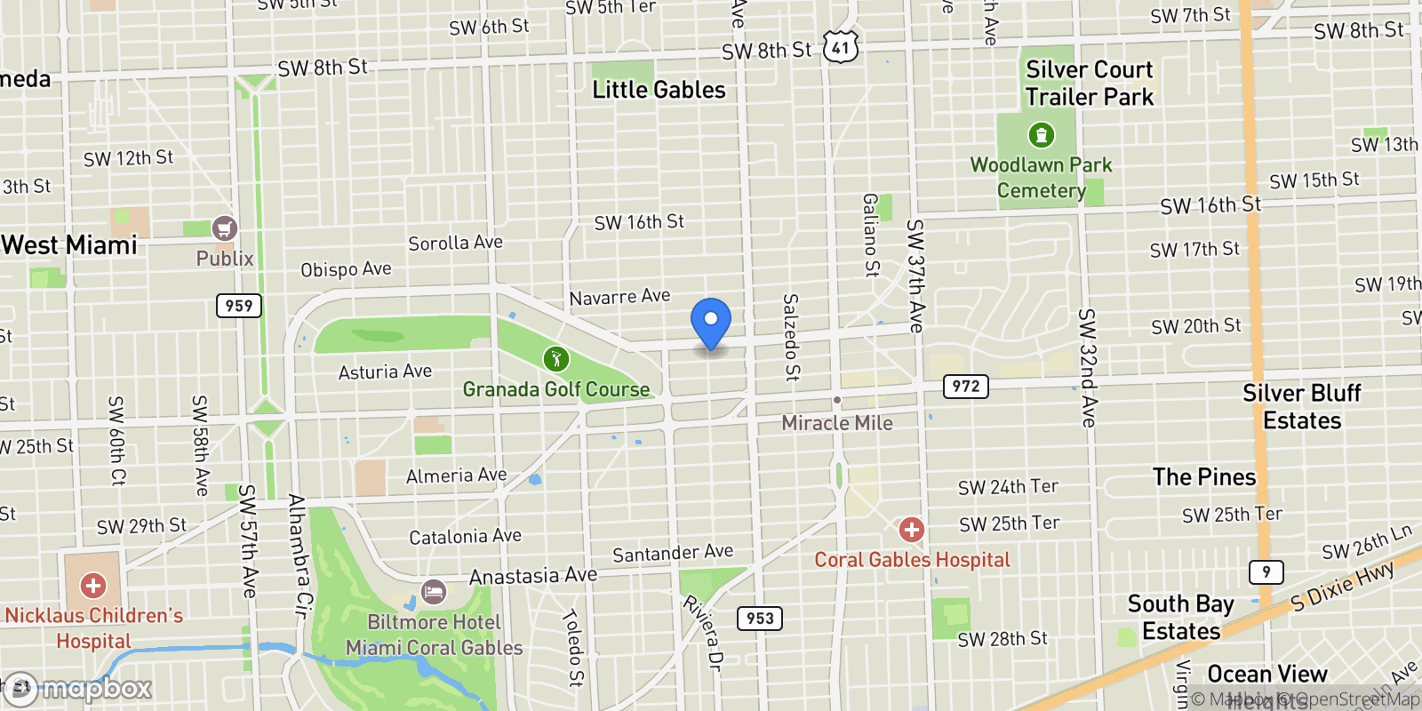 Map showing 447 Giralda Ave., Coral Gables, Florida, United States.